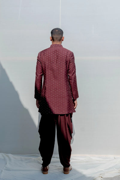 Maroon Rambler Dhoti Set Indian Clothing in Denver, CO, Aurora, CO, Boulder, CO, Fort Collins, CO, Colorado Springs, CO, Parker, CO, Highlands Ranch, CO, Cherry Creek, CO, Centennial, CO, and Longmont, CO. NATIONWIDE SHIPPING USA- India Fashion X