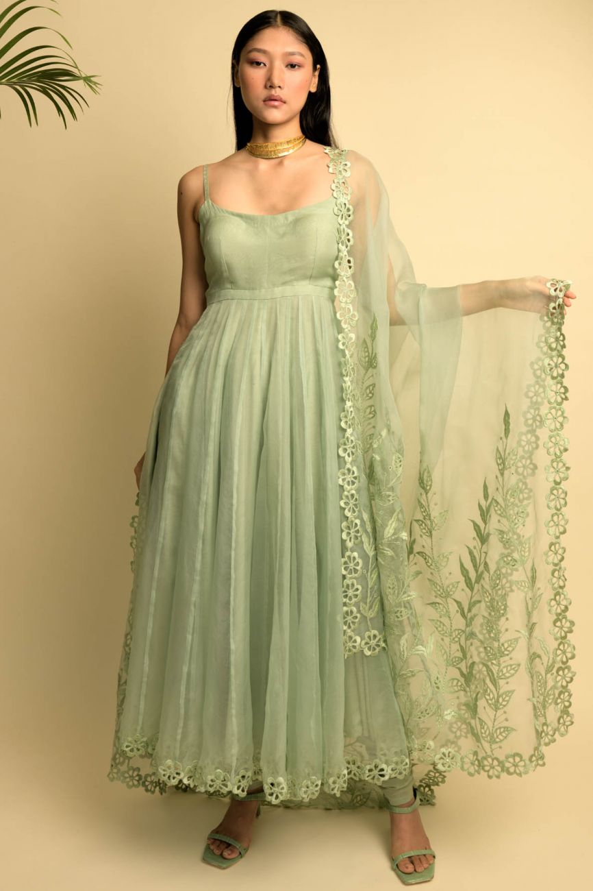 Green Ivy Anarkali Set Indian Clothing in Denver, CO, Aurora, CO, Boulder, CO, Fort Collins, CO, Colorado Springs, CO, Parker, CO, Highlands Ranch, CO, Cherry Creek, CO, Centennial, CO, and Longmont, CO. NATIONWIDE SHIPPING USA- India Fashion X