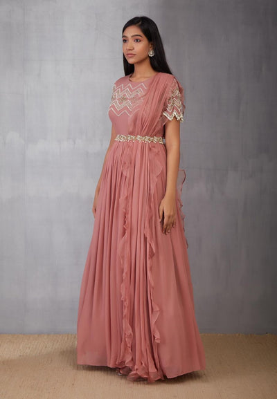 Pink Pearl Anarkali Gown - Indian Clothing in Denver, CO, Aurora, CO, Boulder, CO, Fort Collins, CO, Colorado Springs, CO, Parker, CO, Highlands Ranch, CO, Cherry Creek, CO, Centennial, CO, and Longmont, CO. Nationwide shipping USA - India Fashion X