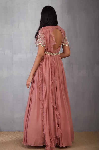 Pink Pearl Anarkali Gown - Indian Clothing in Denver, CO, Aurora, CO, Boulder, CO, Fort Collins, CO, Colorado Springs, CO, Parker, CO, Highlands Ranch, CO, Cherry Creek, CO, Centennial, CO, and Longmont, CO. Nationwide shipping USA - India Fashion X