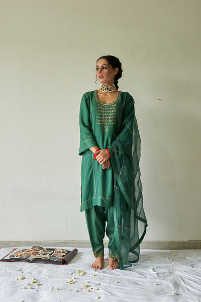 Green Peshwa Salwar - Indian Clothing in Denver, CO, Aurora, CO, Boulder, CO, Fort Collins, CO, Colorado Springs, CO, Parker, CO, Highlands Ranch, CO, Cherry Creek, CO, Centennial, CO, and Longmont, CO. Nationwide shipping USA - India Fashion X