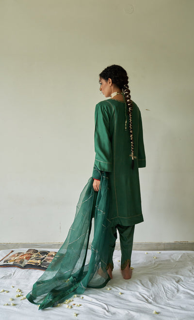 Green Peshwa Salwar - Indian Clothing in Denver, CO, Aurora, CO, Boulder, CO, Fort Collins, CO, Colorado Springs, CO, Parker, CO, Highlands Ranch, CO, Cherry Creek, CO, Centennial, CO, and Longmont, CO. Nationwide shipping USA - India Fashion X