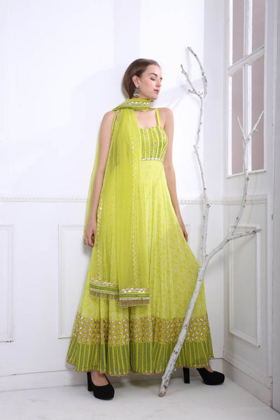 Lime Embroidered Anarkali - Indian Clothing in Denver, CO, Aurora, CO, Boulder, CO, Fort Collins, CO, Colorado Springs, CO, Parker, CO, Highlands Ranch, CO, Cherry Creek, CO, Centennial, CO, and Longmont, CO. Nationwide shipping USA - India Fashion X