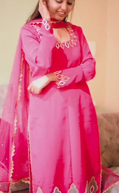 Tomato Crepe Salwar-Kameez