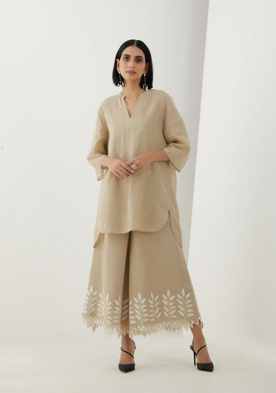 Meadow Beige Cotton Kurta Set - Indian Clothing in Denver, CO, Aurora, CO, Boulder, CO, Fort Collins, CO, Colorado Springs, CO, Parker, CO, Highlands Ranch, CO, Cherry Creek, CO, Centennial, CO, and Longmont, CO. Nationwide shipping USA - India Fashion X
