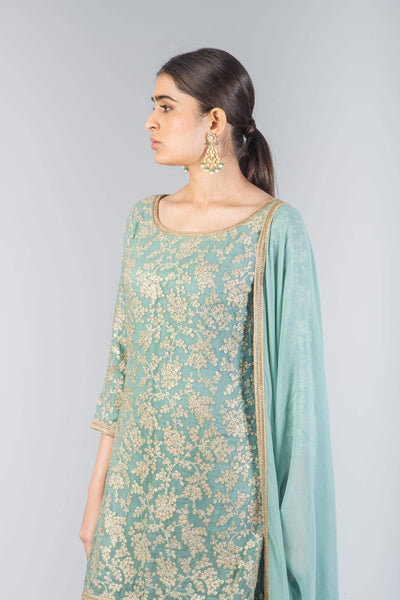 Teal Georgette Skirt Set Indian Clothing in Denver, CO, Aurora, CO, Boulder, CO, Fort Collins, CO, Colorado Springs, CO, Parker, CO, Highlands Ranch, CO, Cherry Creek, CO, Centennial, CO, and Longmont, CO. NATIONWIDE SHIPPING USA- India Fashion X