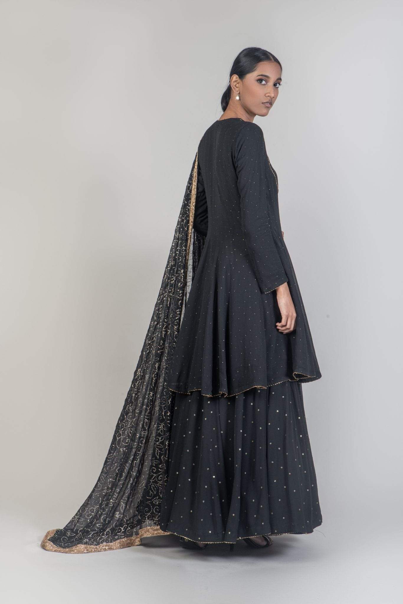 Black Georgette Embroidered Lehenga Indian Clothing in Denver, CO, Aurora, CO, Boulder, CO, Fort Collins, CO, Colorado Springs, CO, Parker, CO, Highlands Ranch, CO, Cherry Creek, CO, Centennial, CO, and Longmont, CO. NATIONWIDE SHIPPING USA- India Fashion X