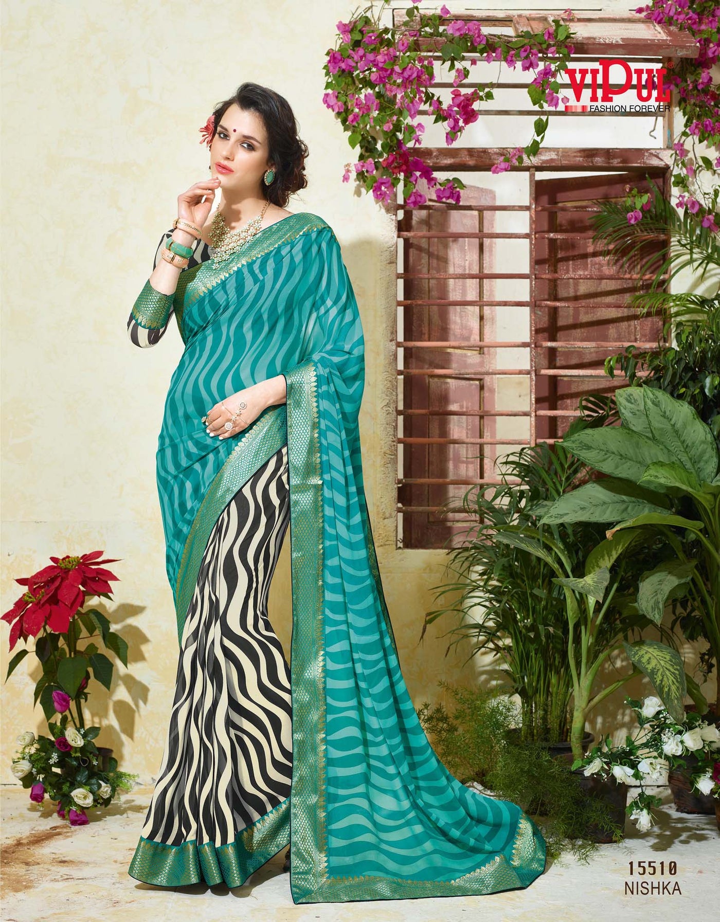 Women's Party wear Blue Georgette Printed Saree - Indian Clothing in Denver, CO, Aurora, CO, Boulder, CO, Fort Collins, CO, Colorado Springs, CO, Parker, CO, Highlands Ranch, CO, Cherry Creek, CO, Centennial, CO, and Longmont, CO. Nationwide shipping USA - India Fashion X