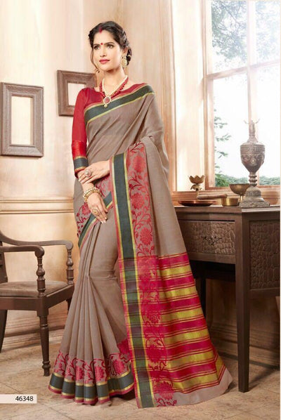 Khadi Faux Silk Saree Collection- gray Indian Clothing in Denver, CO, Aurora, CO, Boulder, CO, Fort Collins, CO, Colorado Springs, CO, Parker, CO, Highlands Ranch, CO, Cherry Creek, CO, Centennial, CO, and Longmont, CO. NATIONWIDE SHIPPING USA- India Fashion X