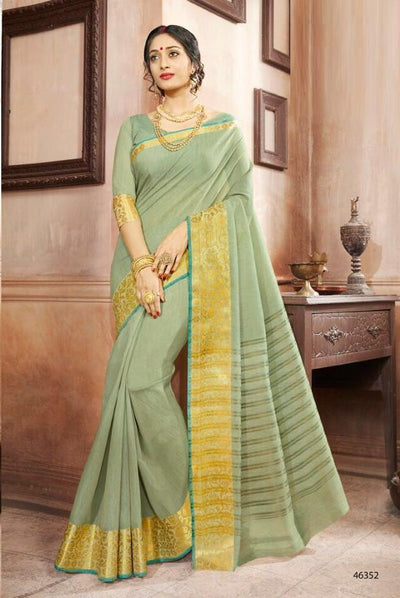 Khadi Faux Silk Saree Collection- light green - Indian Clothing in Denver, CO, Aurora, CO, Boulder, CO, Fort Collins, CO, Colorado Springs, CO, Parker, CO, Highlands Ranch, CO, Cherry Creek, CO, Centennial, CO, and Longmont, CO. Nationwide shipping USA - India Fashion X