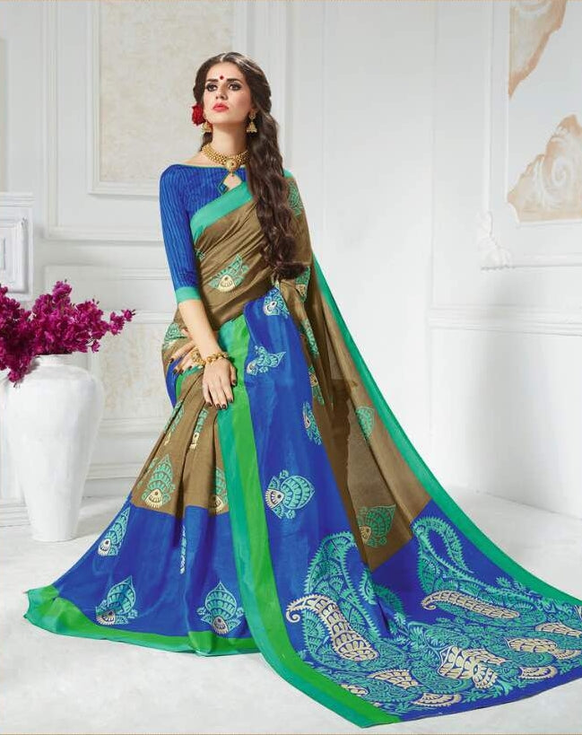 Vinamrita Faux Saree Collection- blue bronze - Indian Clothing in Denver, CO, Aurora, CO, Boulder, CO, Fort Collins, CO, Colorado Springs, CO, Parker, CO, Highlands Ranch, CO, Cherry Creek, CO, Centennial, CO, and Longmont, CO. Nationwide shipping USA - India Fashion X