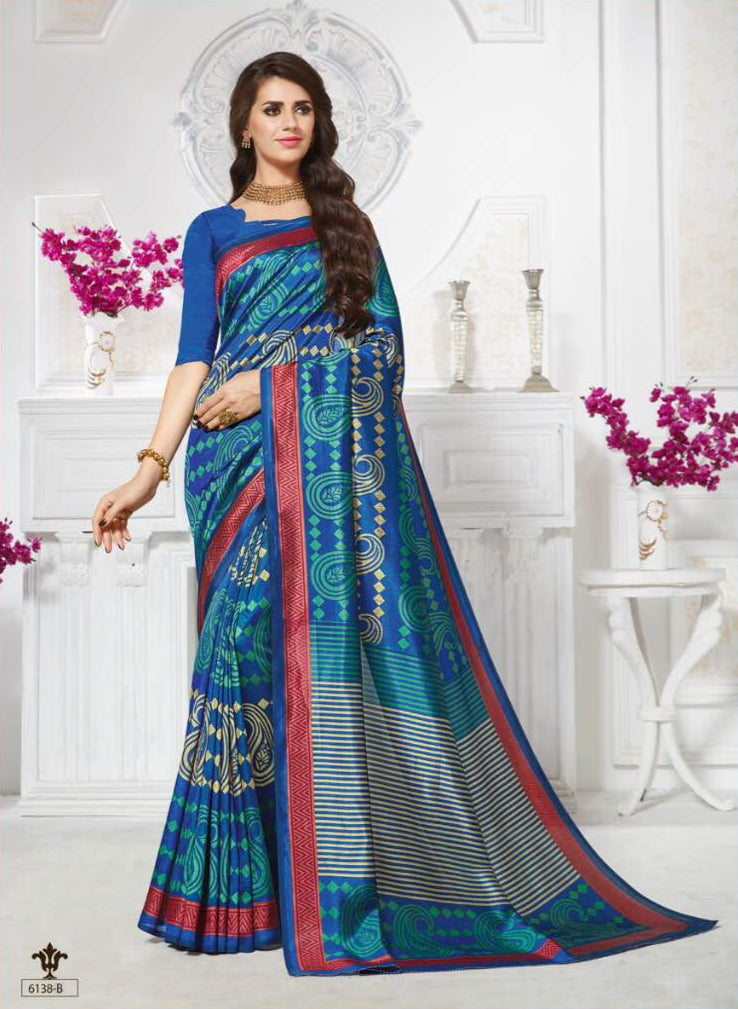 Vinamrita Faux Saree Collection- royal blue - Indian Clothing in Denver, CO, Aurora, CO, Boulder, CO, Fort Collins, CO, Colorado Springs, CO, Parker, CO, Highlands Ranch, CO, Cherry Creek, CO, Centennial, CO, and Longmont, CO. Nationwide shipping USA - India Fashion X