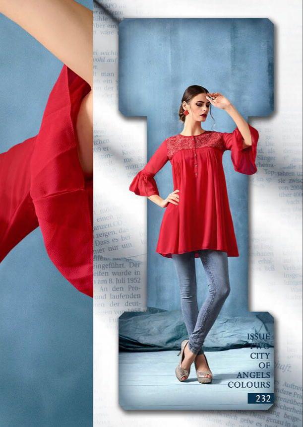 Kajri Silk Kurti Collection - red - Indian Clothing in Denver, CO, Aurora, CO, Boulder, CO, Fort Collins, CO, Colorado Springs, CO, Parker, CO, Highlands Ranch, CO, Cherry Creek, CO, Centennial, CO, and Longmont, CO. Nationwide shipping USA - India Fashion X