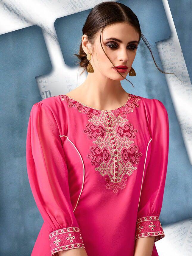 Kajri Silk Kurti Collection - pink - Indian Clothing in Denver, CO, Aurora, CO, Boulder, CO, Fort Collins, CO, Colorado Springs, CO, Parker, CO, Highlands Ranch, CO, Cherry Creek, CO, Centennial, CO, and Longmont, CO. Nationwide shipping USA - India Fashion X