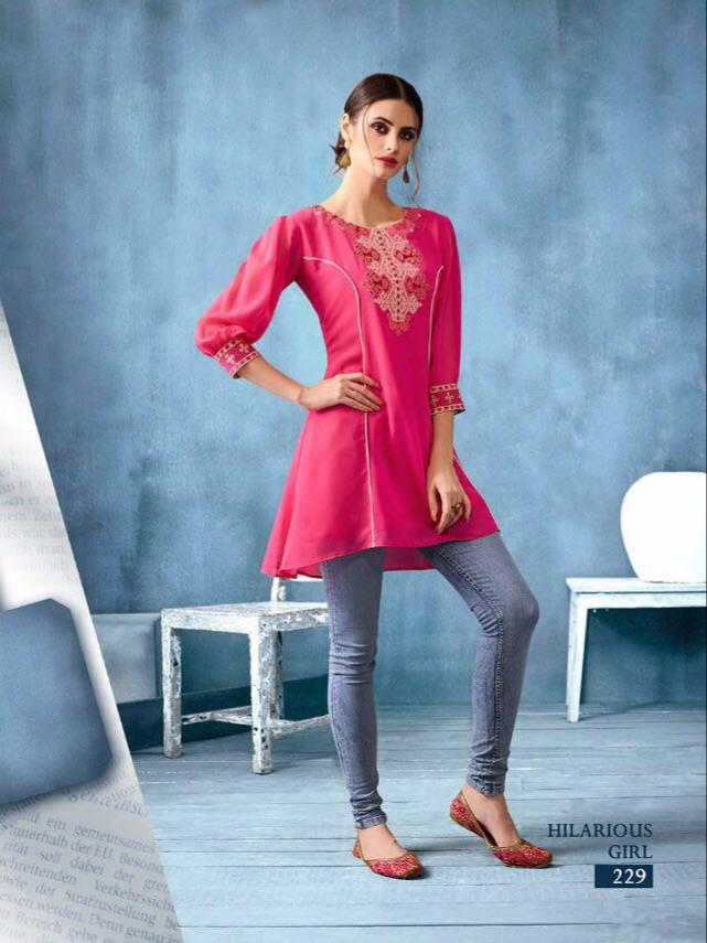 Kajri Silk Kurti Collection - pink - Indian Clothing in Denver, CO, Aurora, CO, Boulder, CO, Fort Collins, CO, Colorado Springs, CO, Parker, CO, Highlands Ranch, CO, Cherry Creek, CO, Centennial, CO, and Longmont, CO. Nationwide shipping USA - India Fashion X