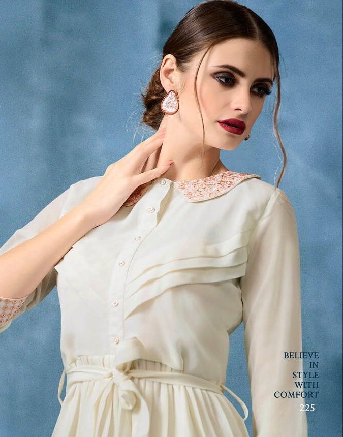 Kajri Silk Kurti Collection - cream - Indian Clothing in Denver, CO, Aurora, CO, Boulder, CO, Fort Collins, CO, Colorado Springs, CO, Parker, CO, Highlands Ranch, CO, Cherry Creek, CO, Centennial, CO, and Longmont, CO. Nationwide shipping USA - India Fashion X