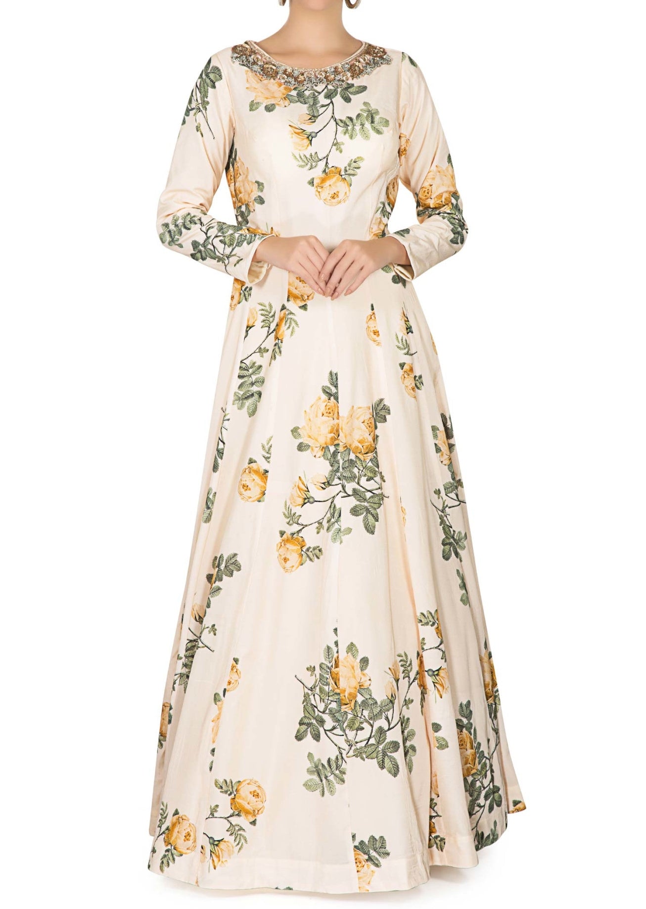 Vanilla cream anarkali gown - Indian Clothing in Denver, CO, Aurora, CO, Boulder, CO, Fort Collins, CO, Colorado Springs, CO, Parker, CO, Highlands Ranch, CO, Cherry Creek, CO, Centennial, CO, and Longmont, CO. Nationwide shipping USA - India Fashion X