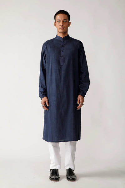 Navy Pintucked Kurta Set Indian Clothing in Denver, CO, Aurora, CO, Boulder, CO, Fort Collins, CO, Colorado Springs, CO, Parker, CO, Highlands Ranch, CO, Cherry Creek, CO, Centennial, CO, and Longmont, CO. NATIONWIDE SHIPPING USA- India Fashion X