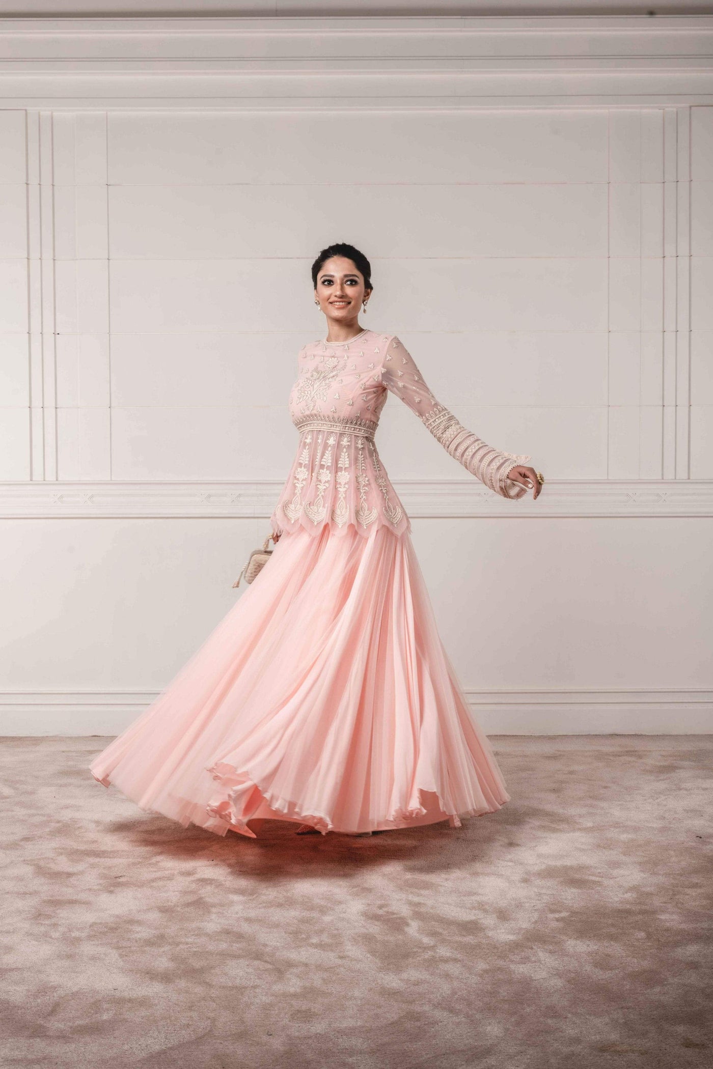 Blush Embellished Lehenga set - Indian Clothing in Denver, CO, Aurora, CO, Boulder, CO, Fort Collins, CO, Colorado Springs, CO, Parker, CO, Highlands Ranch, CO, Cherry Creek, CO, Centennial, CO, and Longmont, CO. Nationwide shipping USA - India Fashion X