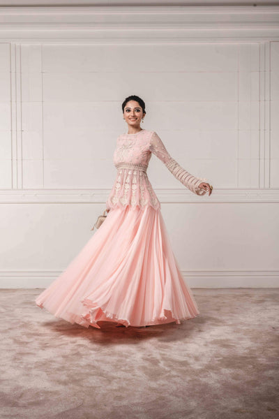 Blush Embellished Lehenga set - Indian Clothing in Denver, CO, Aurora, CO, Boulder, CO, Fort Collins, CO, Colorado Springs, CO, Parker, CO, Highlands Ranch, CO, Cherry Creek, CO, Centennial, CO, and Longmont, CO. Nationwide shipping USA - India Fashion X