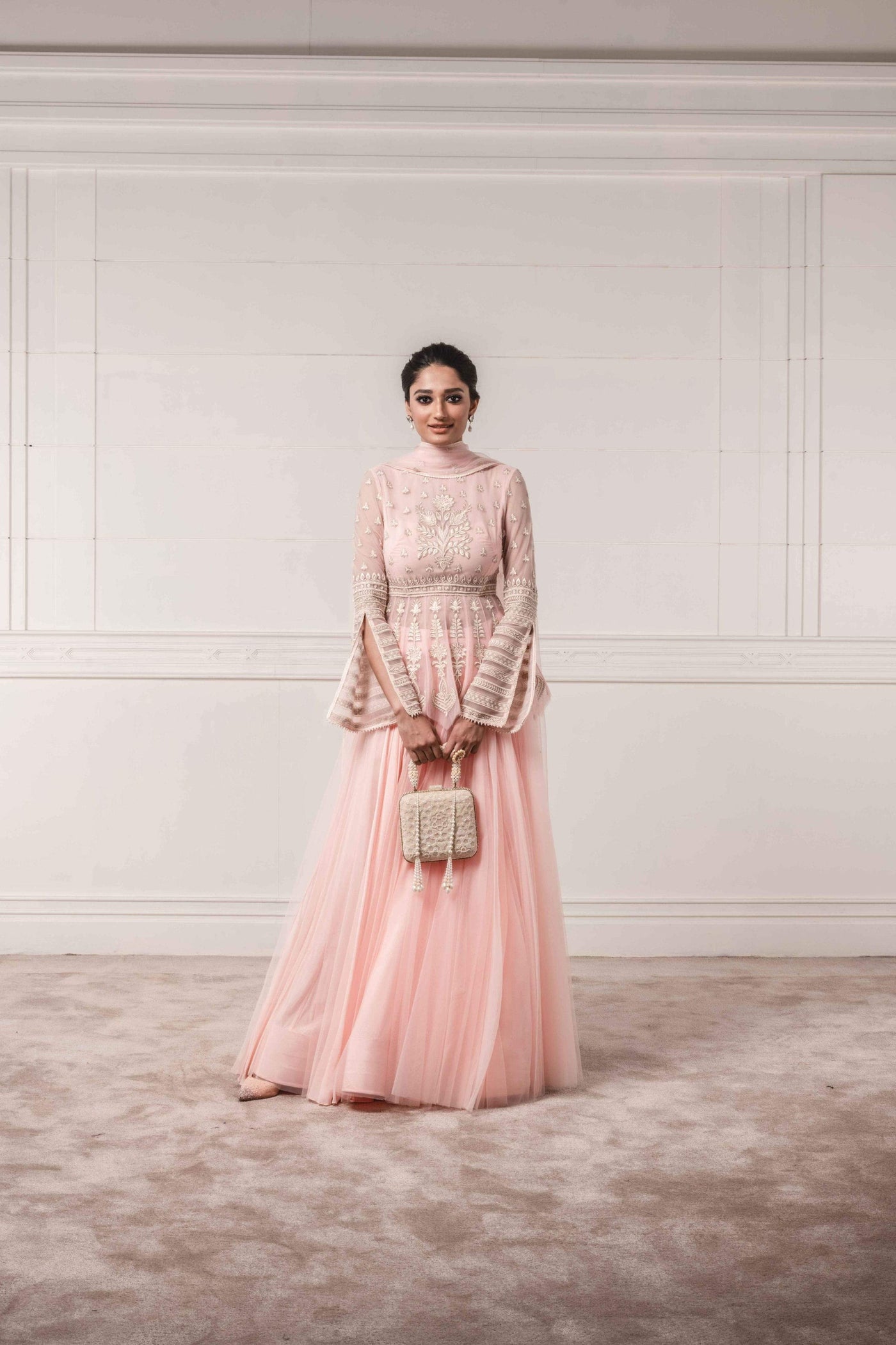 Blush Embellished Lehenga set - Indian Clothing in Denver, CO, Aurora, CO, Boulder, CO, Fort Collins, CO, Colorado Springs, CO, Parker, CO, Highlands Ranch, CO, Cherry Creek, CO, Centennial, CO, and Longmont, CO. Nationwide shipping USA - India Fashion X