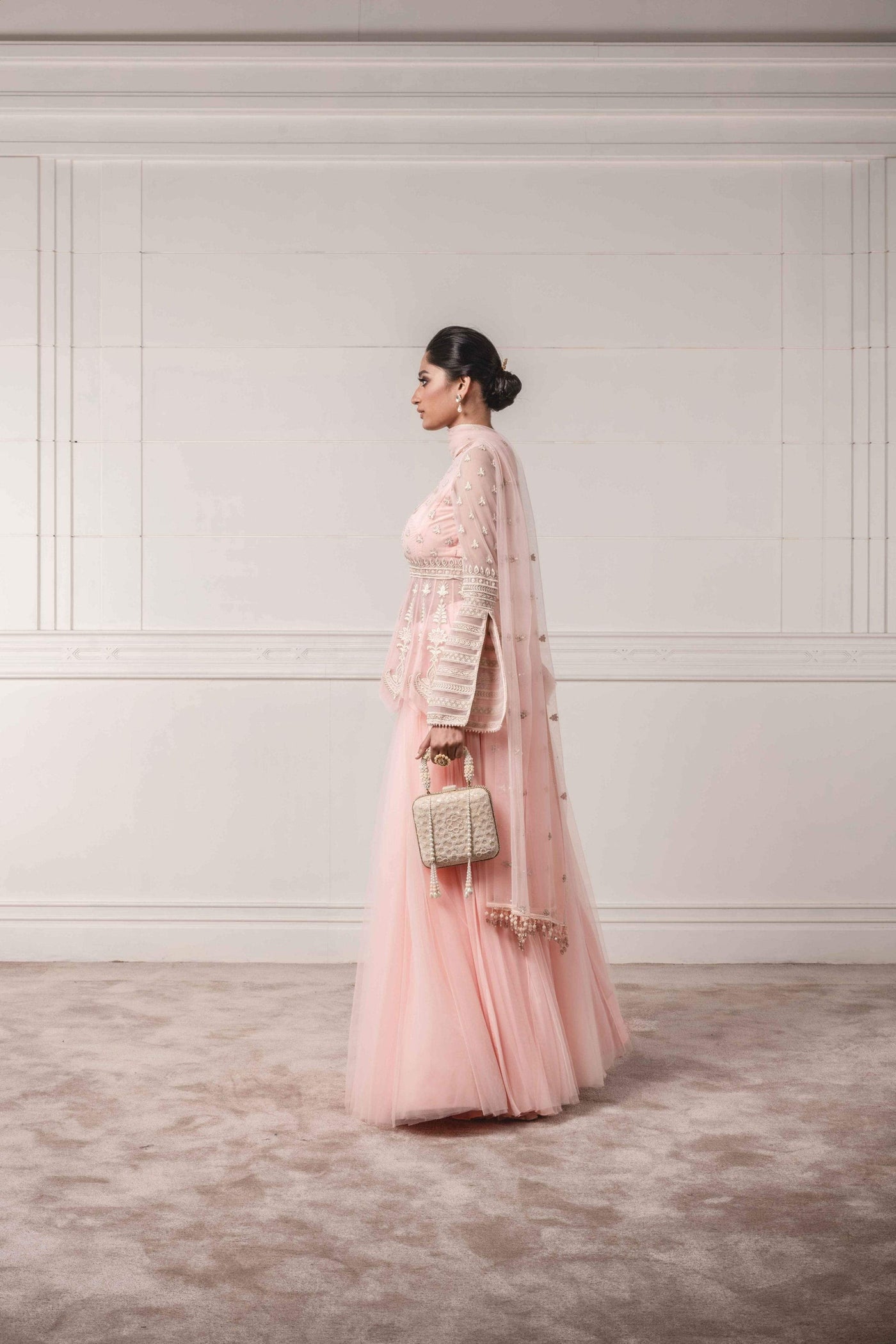 Blush Embellished Lehenga set - Indian Clothing in Denver, CO, Aurora, CO, Boulder, CO, Fort Collins, CO, Colorado Springs, CO, Parker, CO, Highlands Ranch, CO, Cherry Creek, CO, Centennial, CO, and Longmont, CO. Nationwide shipping USA - India Fashion X