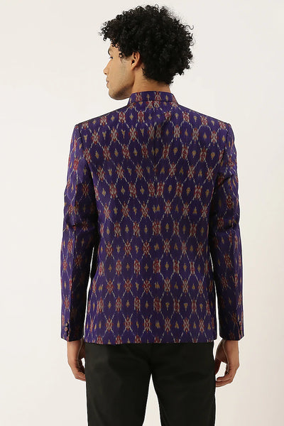 Purple Ikat Bandhgala Jacket Indian Clothing in Denver, CO, Aurora, CO, Boulder, CO, Fort Collins, CO, Colorado Springs, CO, Parker, CO, Highlands Ranch, CO, Cherry Creek, CO, Centennial, CO, and Longmont, CO. NATIONWIDE SHIPPING USA- India Fashion X