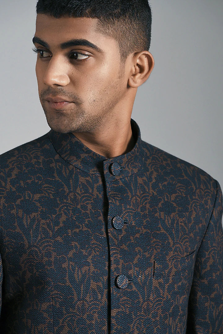 Indigo Blue Bandhgala Jacket Indian Clothing in Denver, CO, Aurora, CO, Boulder, CO, Fort Collins, CO, Colorado Springs, CO, Parker, CO, Highlands Ranch, CO, Cherry Creek, CO, Centennial, CO, and Longmont, CO. NATIONWIDE SHIPPING USA- India Fashion X