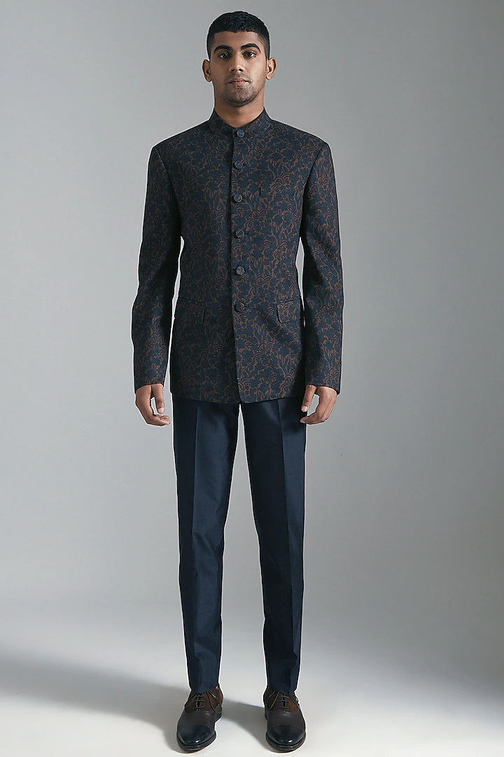 Indigo Blue Bandhgala Jacket Indian Clothing in Denver, CO, Aurora, CO, Boulder, CO, Fort Collins, CO, Colorado Springs, CO, Parker, CO, Highlands Ranch, CO, Cherry Creek, CO, Centennial, CO, and Longmont, CO. NATIONWIDE SHIPPING USA- India Fashion X