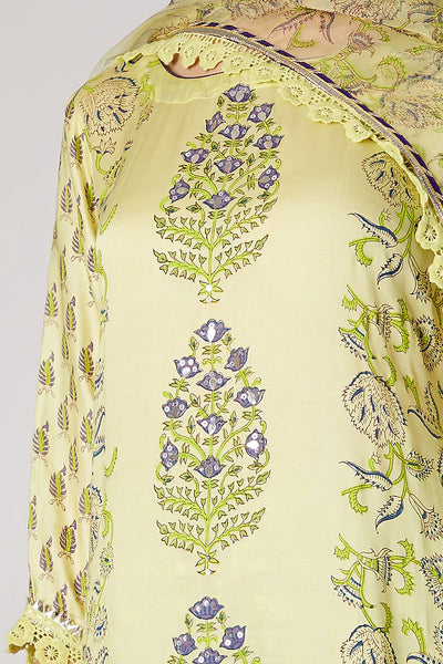 Lemon Green Printed Kurta Set - Indian Clothing in Denver, CO, Aurora, CO, Boulder, CO, Fort Collins, CO, Colorado Springs, CO, Parker, CO, Highlands Ranch, CO, Cherry Creek, CO, Centennial, CO, and Longmont, CO. Nationwide shipping USA - India Fashion X
