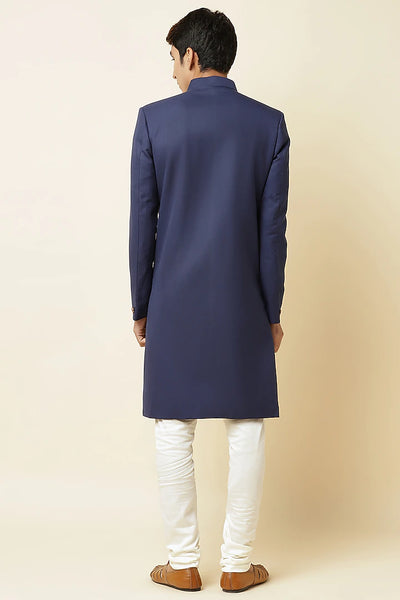 Navy Blue Sherwani Set Indian Clothing in Denver, CO, Aurora, CO, Boulder, CO, Fort Collins, CO, Colorado Springs, CO, Parker, CO, Highlands Ranch, CO, Cherry Creek, CO, Centennial, CO, and Longmont, CO. NATIONWIDE SHIPPING USA- India Fashion X