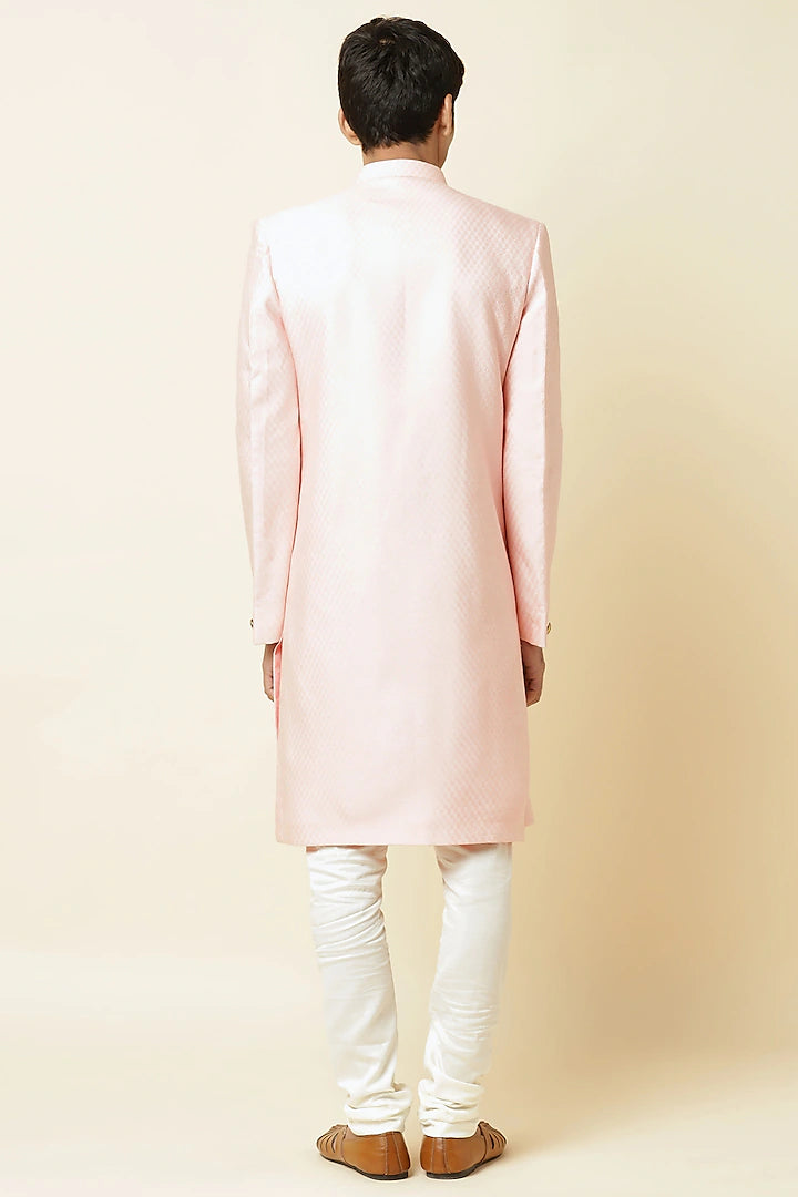 Pink Textured Silk Sherwani Set Indian Clothing in Denver, CO, Aurora, CO, Boulder, CO, Fort Collins, CO, Colorado Springs, CO, Parker, CO, Highlands Ranch, CO, Cherry Creek, CO, Centennial, CO, and Longmont, CO. NATIONWIDE SHIPPING USA- India Fashion X