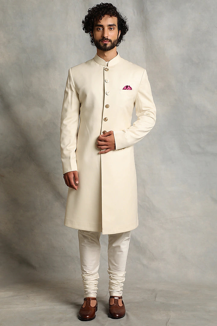 Ivory Sherwani Set Indian Clothing in Denver, CO, Aurora, CO, Boulder, CO, Fort Collins, CO, Colorado Springs, CO, Parker, CO, Highlands Ranch, CO, Cherry Creek, CO, Centennial, CO, and Longmont, CO. NATIONWIDE SHIPPING USA- India Fashion X