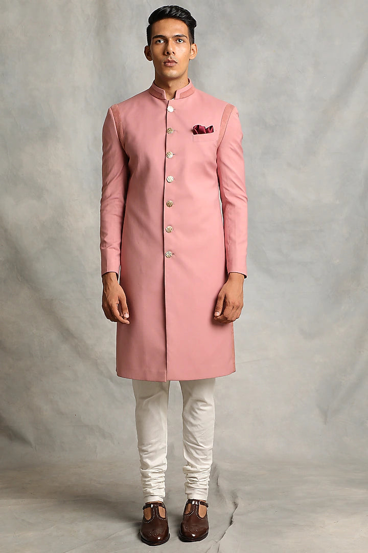 Baby Pink Sherwani Set Indian Clothing in Denver, CO, Aurora, CO, Boulder, CO, Fort Collins, CO, Colorado Springs, CO, Parker, CO, Highlands Ranch, CO, Cherry Creek, CO, Centennial, CO, and Longmont, CO. NATIONWIDE SHIPPING USA- India Fashion X