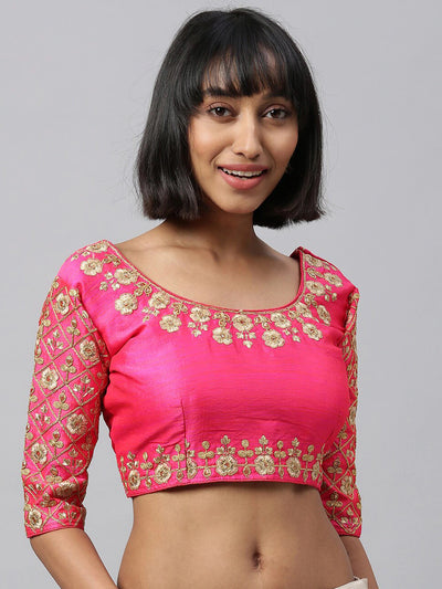 Pink Silk Saree Blouse Indian Clothing in Denver, CO, Aurora, CO, Boulder, CO, Fort Collins, CO, Colorado Springs, CO, Parker, CO, Highlands Ranch, CO, Cherry Creek, CO, Centennial, CO, and Longmont, CO. NATIONWIDE SHIPPING USA- India Fashion X