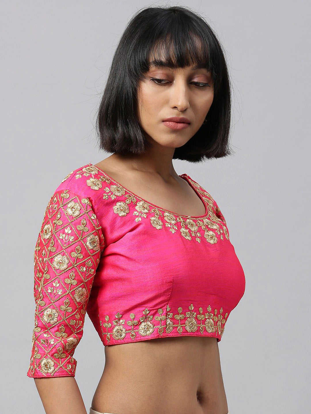 Pink Silk Saree Blouse Indian Clothing in Denver, CO, Aurora, CO, Boulder, CO, Fort Collins, CO, Colorado Springs, CO, Parker, CO, Highlands Ranch, CO, Cherry Creek, CO, Centennial, CO, and Longmont, CO. NATIONWIDE SHIPPING USA- India Fashion X