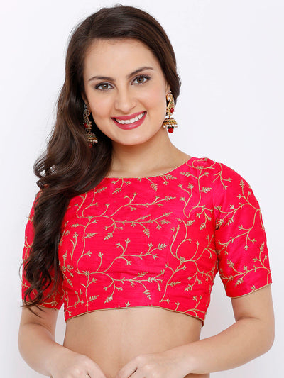 Pink Embroidered Saree Blouse Indian Clothing in Denver, CO, Aurora, CO, Boulder, CO, Fort Collins, CO, Colorado Springs, CO, Parker, CO, Highlands Ranch, CO, Cherry Creek, CO, Centennial, CO, and Longmont, CO. NATIONWIDE SHIPPING USA- India Fashion X