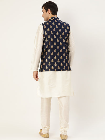Navy Cream Neru Jacket Set Indian Clothing in Denver, CO, Aurora, CO, Boulder, CO, Fort Collins, CO, Colorado Springs, CO, Parker, CO, Highlands Ranch, CO, Cherry Creek, CO, Centennial, CO, and Longmont, CO. NATIONWIDE SHIPPING USA- India Fashion X