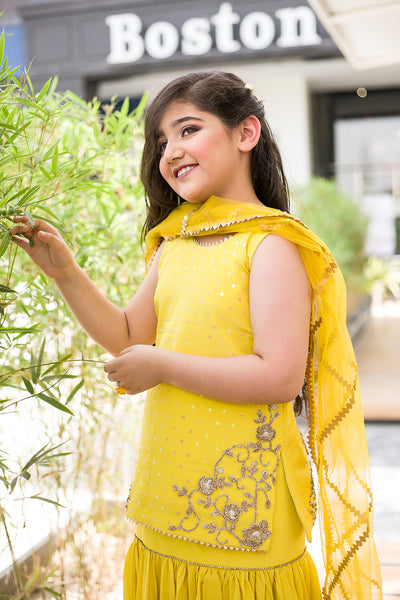 Girls' Yellow Embroidered Skirt Set Indian Clothing in Denver, CO, Aurora, CO, Boulder, CO, Fort Collins, CO, Colorado Springs, CO, Parker, CO, Highlands Ranch, CO, Cherry Creek, CO, Centennial, CO, and Longmont, CO. NATIONWIDE SHIPPING USA- India Fashion X