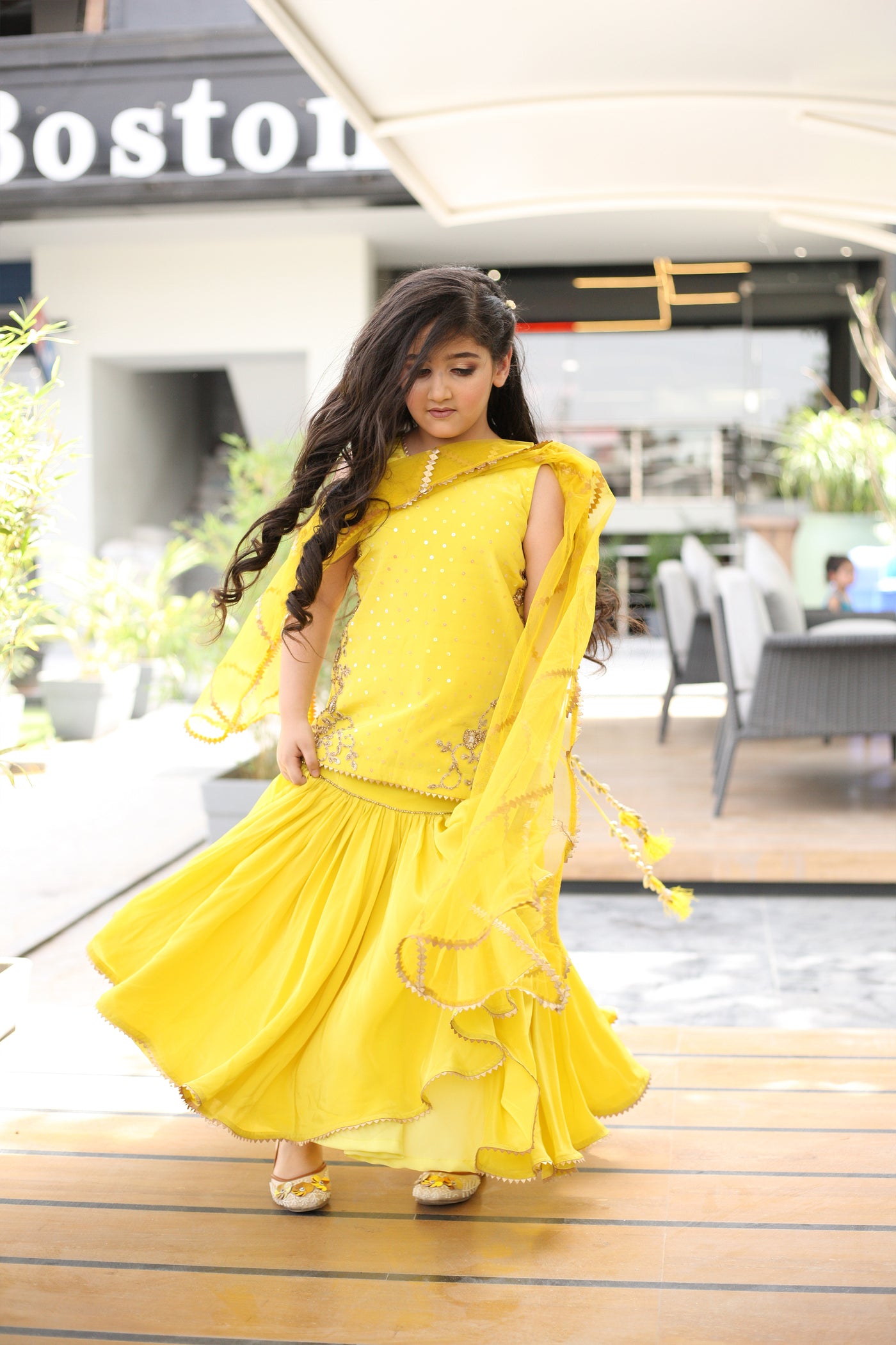 Girls' Yellow Embroidered Skirt Set Indian Clothing in Denver, CO, Aurora, CO, Boulder, CO, Fort Collins, CO, Colorado Springs, CO, Parker, CO, Highlands Ranch, CO, Cherry Creek, CO, Centennial, CO, and Longmont, CO. NATIONWIDE SHIPPING USA- India Fashion X