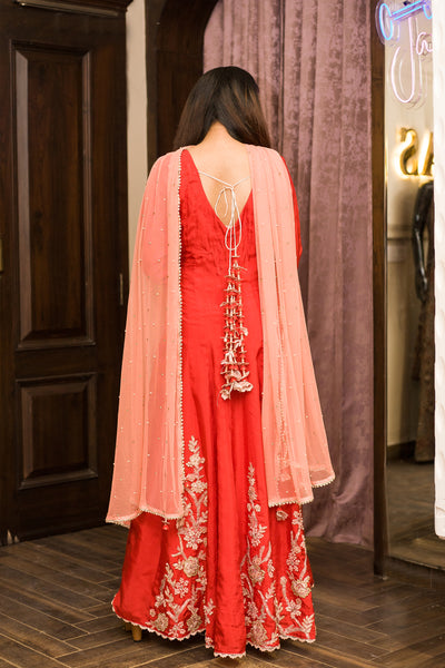 Candy Apple Red Embroidered Anarkali Indian Clothing in Denver, CO, Aurora, CO, Boulder, CO, Fort Collins, CO, Colorado Springs, CO, Parker, CO, Highlands Ranch, CO, Cherry Creek, CO, Centennial, CO, and Longmont, CO. NATIONWIDE SHIPPING USA- India Fashion X