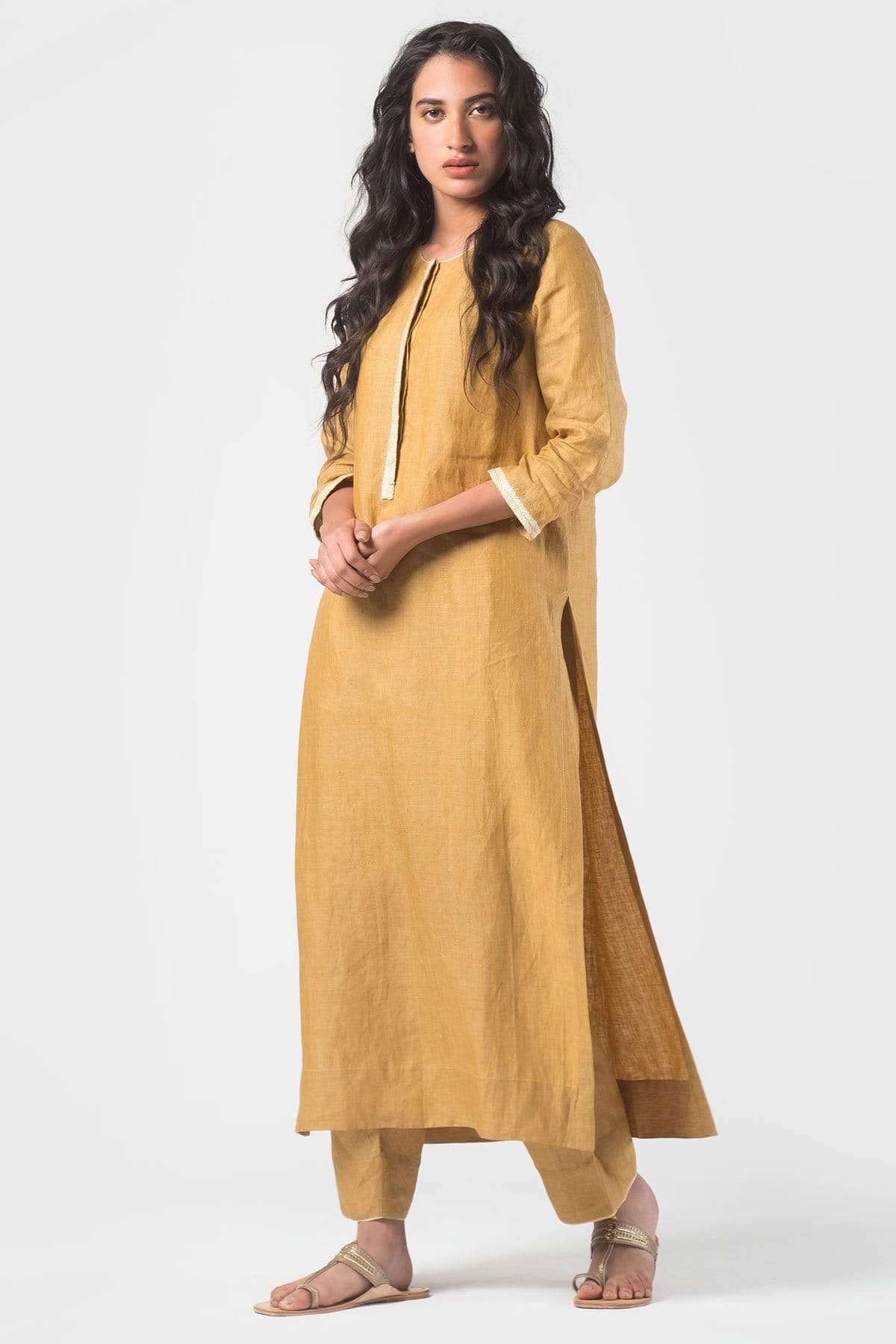 Deep Flax Chambray Tunic Set Indian Clothing in Denver, CO, Aurora, CO, Boulder, CO, Fort Collins, CO, Colorado Springs, CO, Parker, CO, Highlands Ranch, CO, Cherry Creek, CO, Centennial, CO, and Longmont, CO. NATIONWIDE SHIPPING USA- India Fashion X