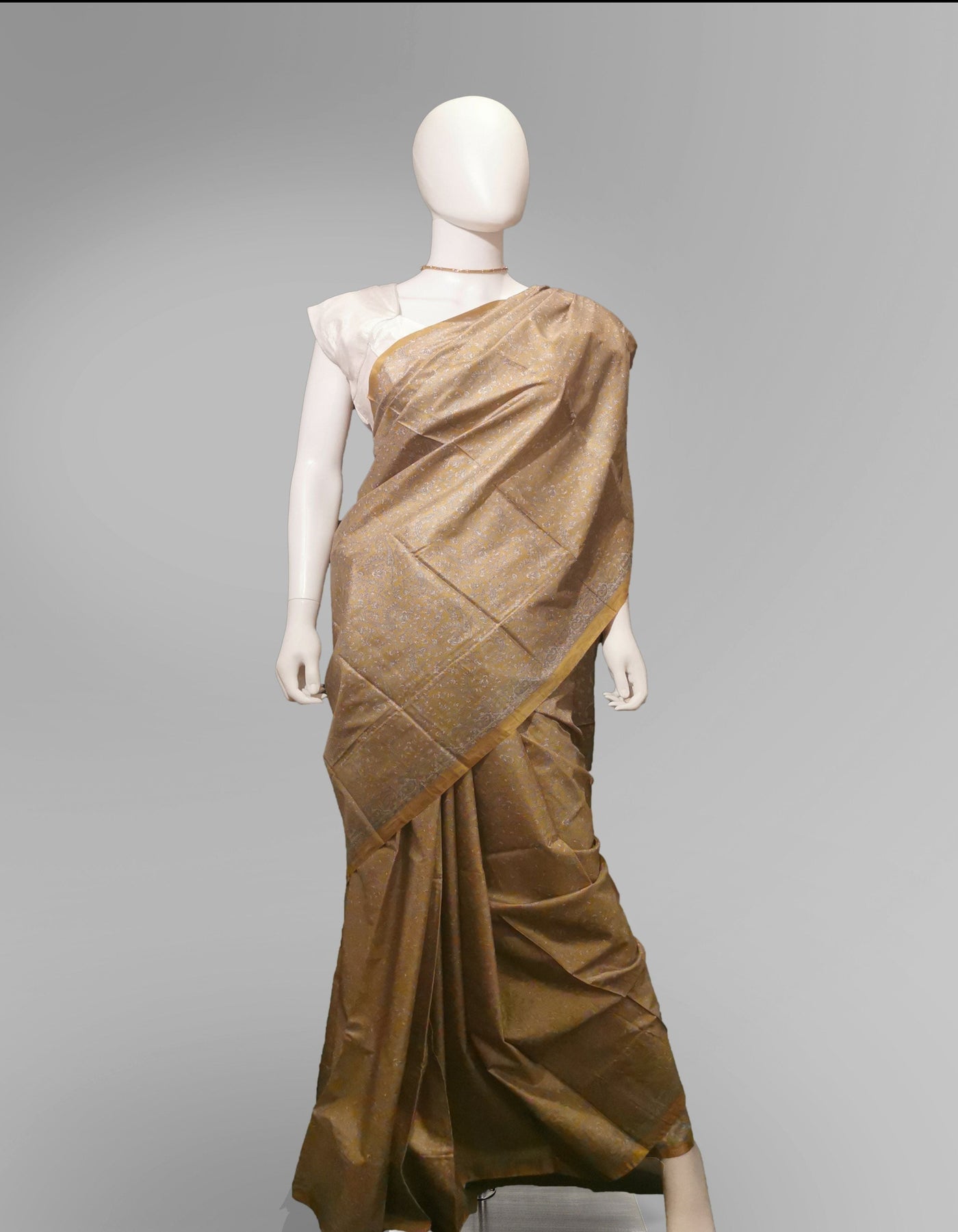 Saree in Yellow, Bronze and Gold in Traditional Print Indian Clothing in Denver, CO, Aurora, CO, Boulder, CO, Fort Collins, CO, Colorado Springs, CO, Parker, CO, Highlands Ranch, CO, Cherry Creek, CO, Centennial, CO, and Longmont, CO. NATIONWIDE SHIPPING USA- India Fashion X