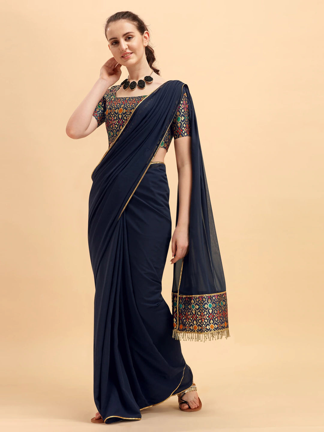 Solid Blue Festive Saree Indian Clothing in Denver, CO, Aurora, CO, Boulder, CO, Fort Collins, CO, Colorado Springs, CO, Parker, CO, Highlands Ranch, CO, Cherry Creek, CO, Centennial, CO, and Longmont, CO. NATIONWIDE SHIPPING USA- India Fashion X