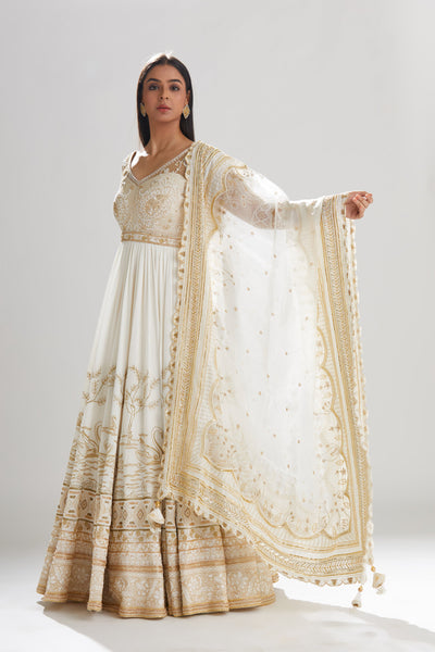 Hans Anarkali With Dupatta - Indian Clothing in Denver, CO, Aurora, CO, Boulder, CO, Fort Collins, CO, Colorado Springs, CO, Parker, CO, Highlands Ranch, CO, Cherry Creek, CO, Centennial, CO, and Longmont, CO. Nationwide shipping USA - India Fashion X