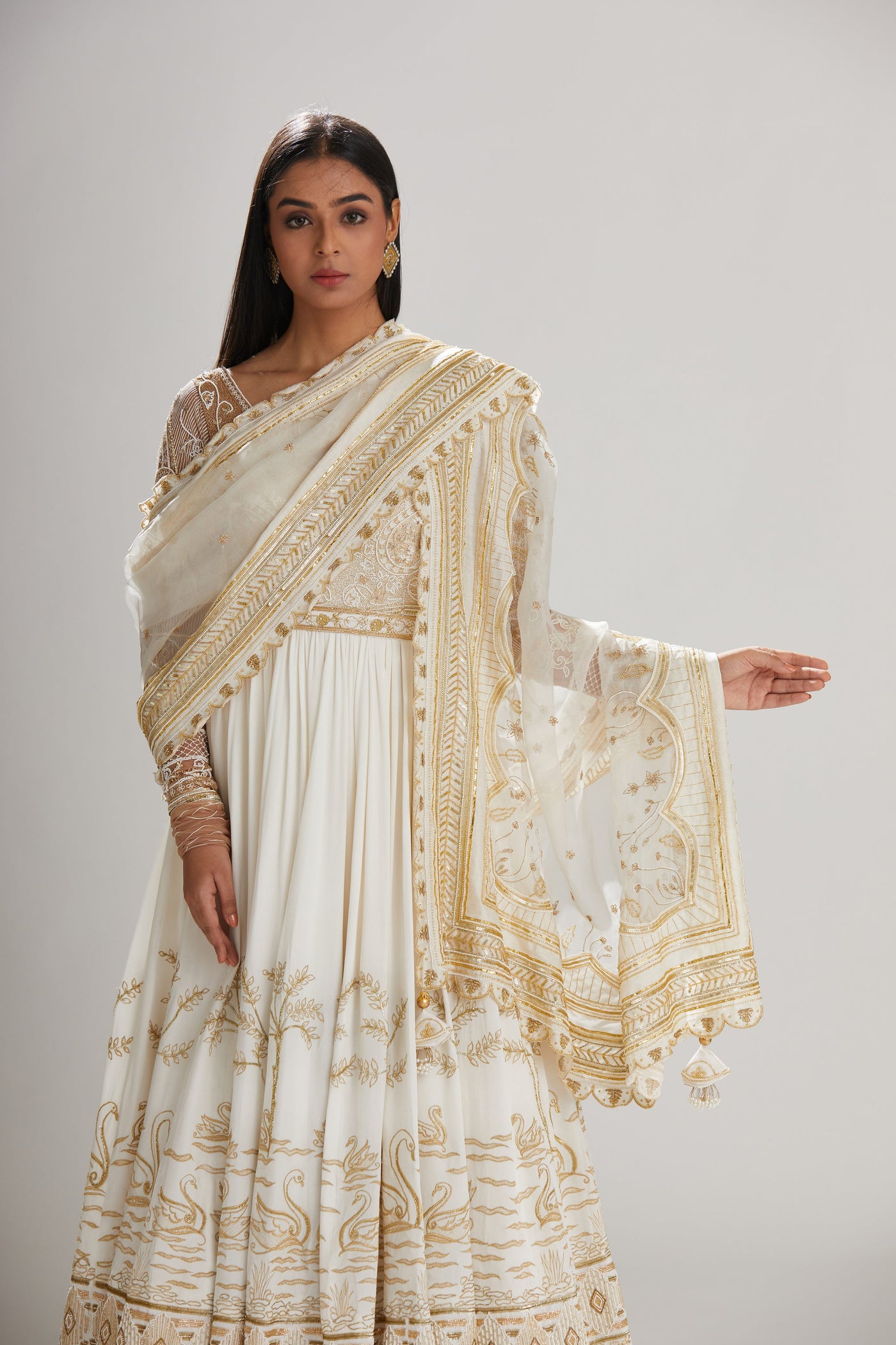 Hans Anarkali With Dupatta - Indian Clothing in Denver, CO, Aurora, CO, Boulder, CO, Fort Collins, CO, Colorado Springs, CO, Parker, CO, Highlands Ranch, CO, Cherry Creek, CO, Centennial, CO, and Longmont, CO. Nationwide shipping USA - India Fashion X