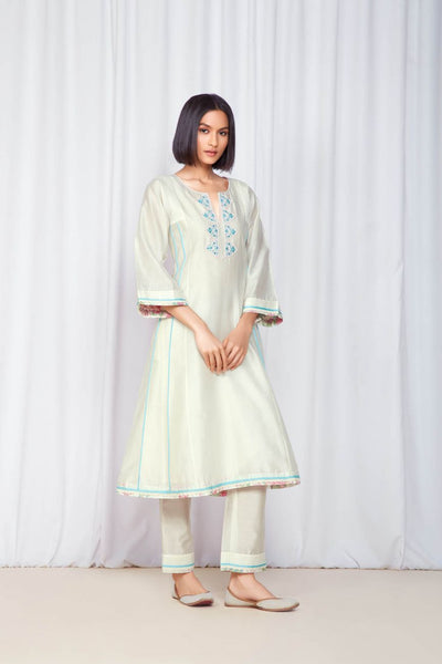 Ivory And Light Turquoise Kurta Set Indian Clothing in Denver, CO, Aurora, CO, Boulder, CO, Fort Collins, CO, Colorado Springs, CO, Parker, CO, Highlands Ranch, CO, Cherry Creek, CO, Centennial, CO, and Longmont, CO. NATIONWIDE SHIPPING USA- India Fashion X