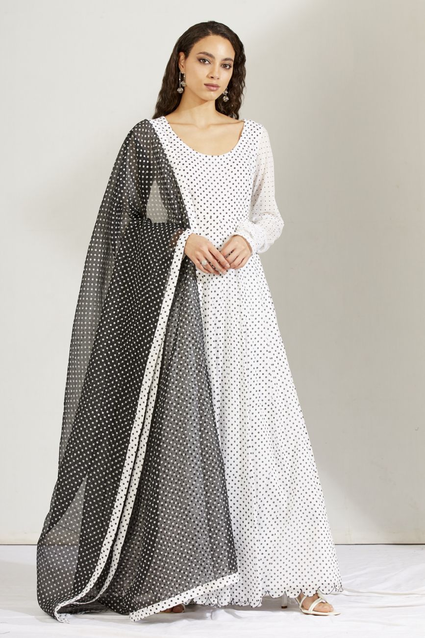 Polka Dot Kurta Set - Indian Clothing in Denver, CO, Aurora, CO, Boulder, CO, Fort Collins, CO, Colorado Springs, CO, Parker, CO, Highlands Ranch, CO, Cherry Creek, CO, Centennial, CO, and Longmont, CO. Nationwide shipping USA - India Fashion X