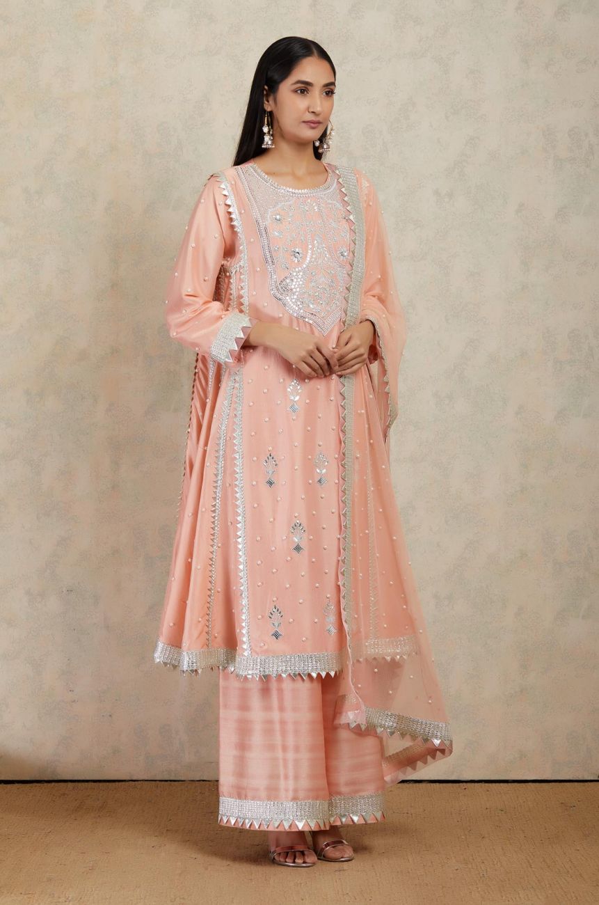 Peach Kali Suit - Indian Clothing in Denver, CO, Aurora, CO, Boulder, CO, Fort Collins, CO, Colorado Springs, CO, Parker, CO, Highlands Ranch, CO, Cherry Creek, CO, Centennial, CO, and Longmont, CO. Nationwide shipping USA - India Fashion X