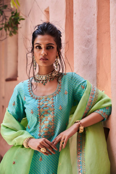 Sky Blue Gharara Set - Indian Clothing in Denver, CO, Aurora, CO, Boulder, CO, Fort Collins, CO, Colorado Springs, CO, Parker, CO, Highlands Ranch, CO, Cherry Creek, CO, Centennial, CO, and Longmont, CO. Nationwide shipping USA - India Fashion X